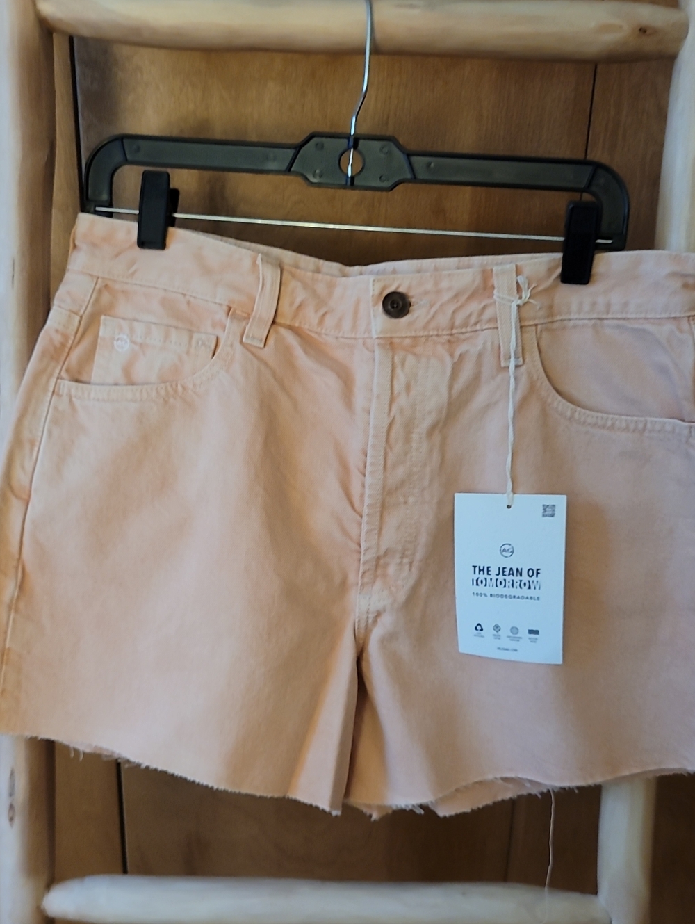 Ag Adriano Goldschmied Peach Denim Cutoff Shorts